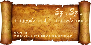 Szijgyártó Szilvánusz névjegykártya